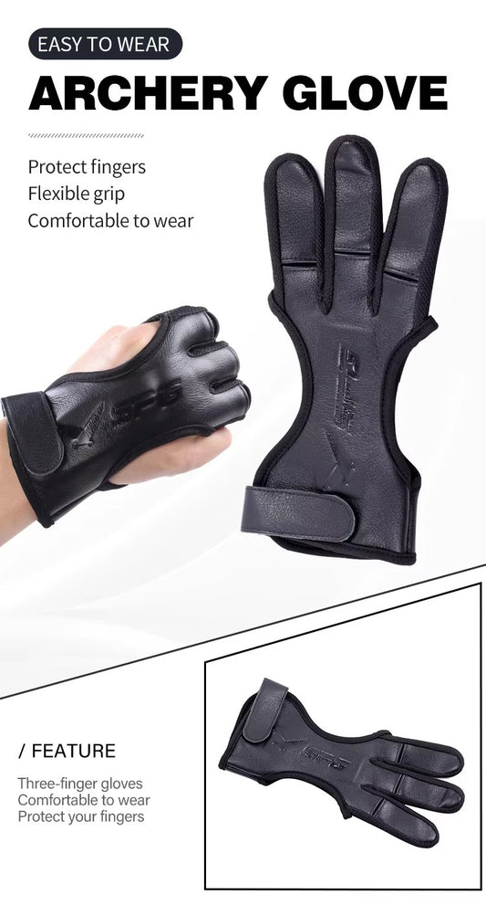 SPG - Archery Leather Glove Finger Guard - 3 Finger