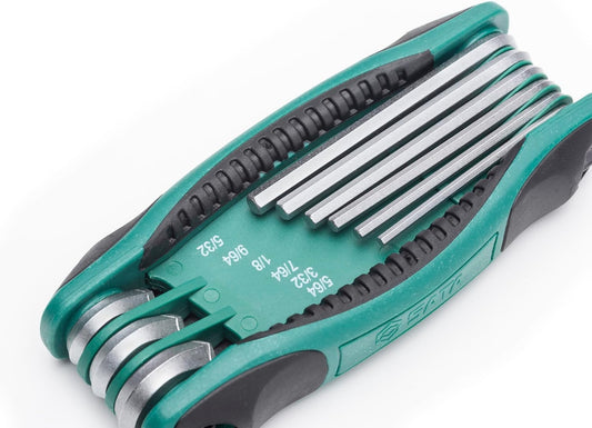 SATA - 9 Folding Hex Key Set, SAE